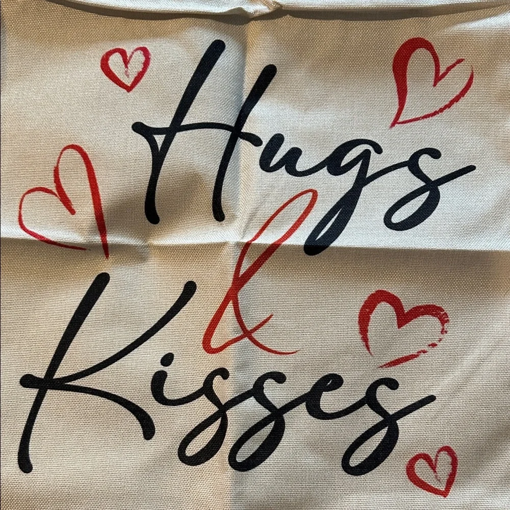 Valentine's Day Decorative Throw Pillow Covers - Red & Cream 4 Pack